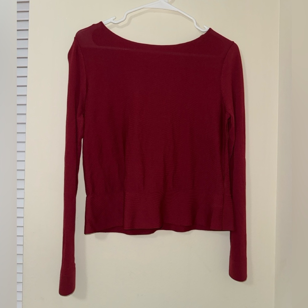 COS Red Long Sleeve Blouse Size Small